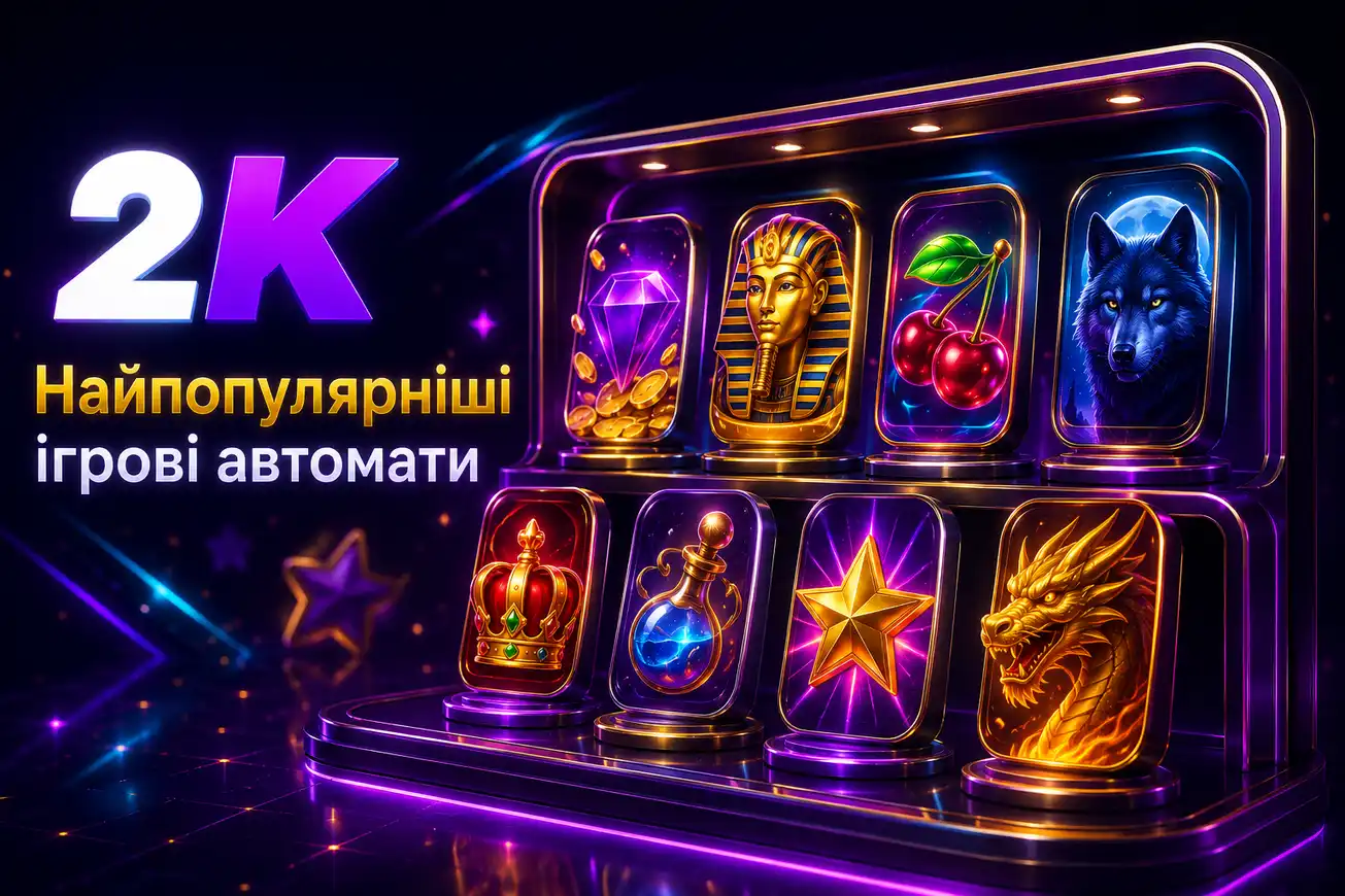 Вітрина найпопулярніших ігрових автоматів за частотою запуску на платформі 2K Casino